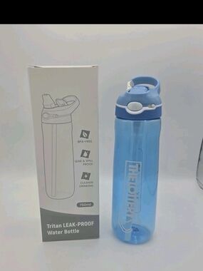 Tritan Leak Proof Water Bottle Blue The Lottery BPA Free 750 ML 25.36 Fluid Oz